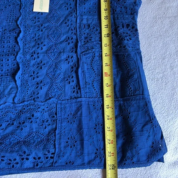 Sundance Nova Dreamer Mandarin Collar Top Blouse in Deja Blue - Picture 5 of 6